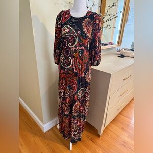 Anthropologie Kachel Paisley Maxi Dress - M